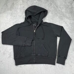 NEW Nili Lotan XS Gray 100% Cotton Callie Distressed Full Zip Hoodie USA